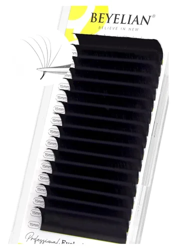 Miniatura 11 de BEYELIAN Extensiones de pestañas de 0.002 in, rizo C de 0.394 pulgadas, bandeja de color negro mate natural, extensiones de pestañas con volumen