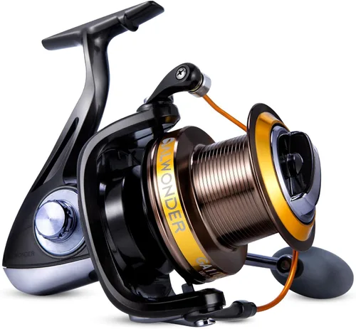 Alwonder Carrete giratorio de agua salada 10000/11000 carrete de pesca de surf grafito 11+1 acero inoxidable BBS 31LB Max Drag Heavy Duty Surf