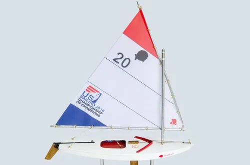 Miniatura 2 de LK Decoración de barco de vela modelo Sunfish de madera 16"-10