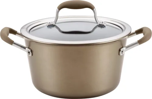 Miniatura 44 de Anolon Advanced Home Sartén/Cacerola de Salsa Cónica Antiadherente Dura Anodizada, 4.5 Cuartos de Galón (Moonstone)