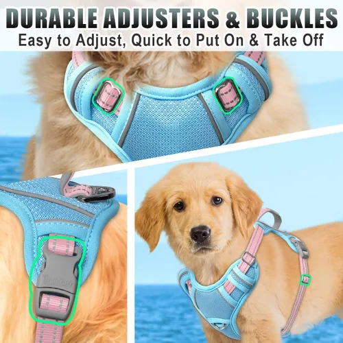 Miniatura 8 de BARKBAY Arnés para Perro Sin Tirones Talla Grande Arnés Reflectante para Perro con Clip Frontal y Asa de Control Fácil para Caminar Entrenar Correr