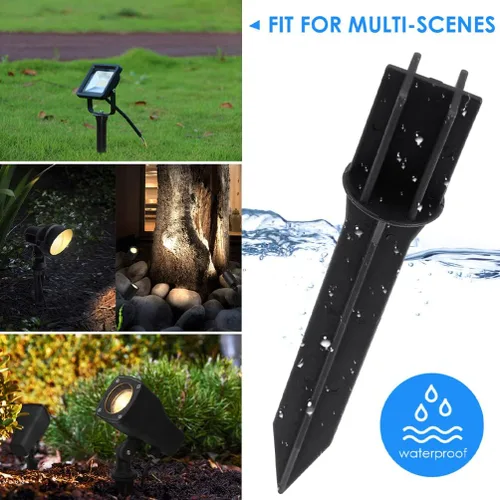 Miniatura 4 de Yardwe Accesorios de poste de luz solar para exteriores, hebilla de conector de enlace de repuesto con estacas de plástico de 1.25 pulgadas