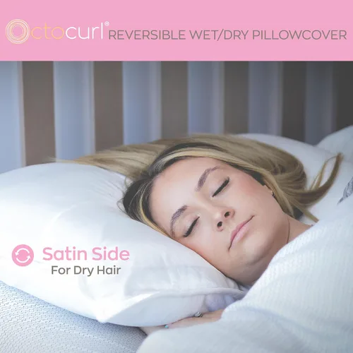 Miniatura 4 de Octocurl Funda de almohada de satén reversible en microfibra absorbente para cabello mojado Más suave que la seda Funda de almohada de satén