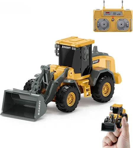 Miniatura 8 de BRRRRT Carretilla elevadora RC 1/64 de juguete de 7 canales y 2 modos Mini carretilla elevadora de control remoto con batería recargable, horquilla