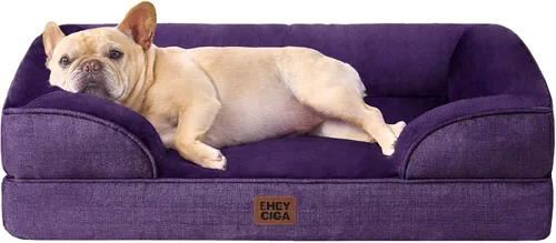 Miniatura 106 de EHEYCIGA - Cama ortopédica para perro grande, impermeable, de espuma viscoelástica y espuma tipo caja de huevos, bordes elevados, antideslizante