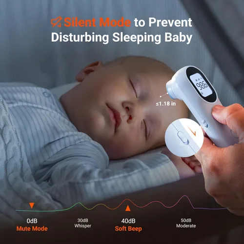 Miniatura 7 de iHealth Termómetro digital infrarrojo para adultos y niños, termómetro para bebés con modo 3 en 1 y aviso de 3 colores, alarma de fiebre y modo Azul