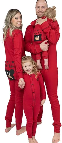 Miniatura 23 de Lazy One - Pijamas navideñas a juego con solapa trasera; para perros, bebés, niños, adolescentes y adultos