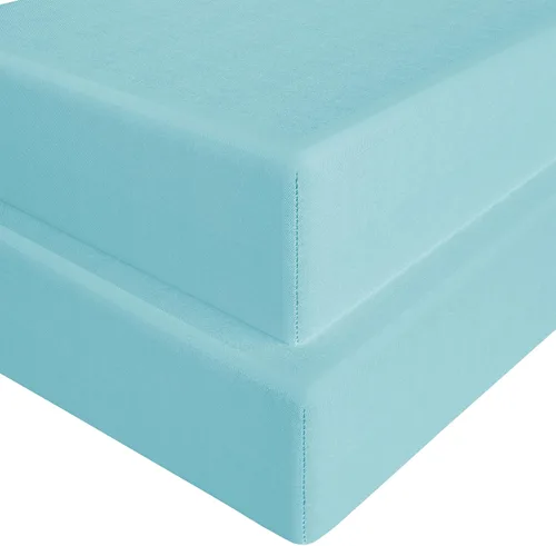 FLXXIE Paquete de 2 sábanas bajeras de microfibra para cuna, súper suaves y acogedoras para colchón estándar de cuna y de niño pequeño, 28 x 52