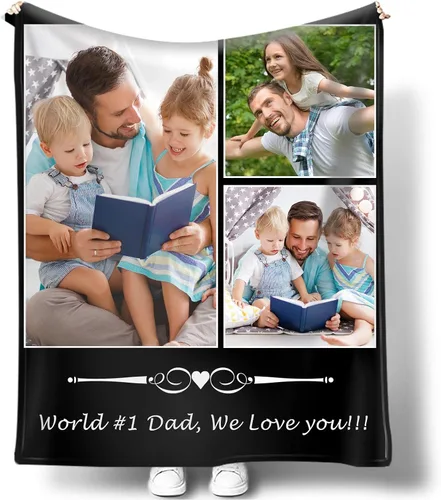 Miniatura 13 de Mantas personalizadas con fotos para mujeres y hombres, regalos de cumpleaños conmemorativos, manta personalizada de franela suave con mis propias
