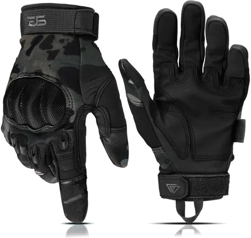 Miniatura 13 de Glove Station Guantes tácticos para hombre – Equipo de utilidad para pantalla táctil con protección dura de nudillos utilizados en motocicleta