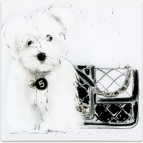 Miniatura 20 de Empire Art Direct Panel de vidrio templado con impresión flotante sin marco, arte de pared para mascotas, listo para colgar, 20 x 20 pulgadas, ley