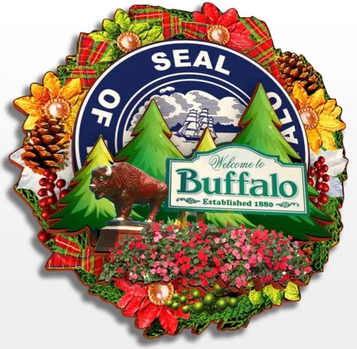 Miniatura 10 de Buffalo - Imán de nevera de madera en 3D de madera de Nueva York, Estados Unidos, Estados Unidos, hecho a mano, recuerdos de la ciudad, imán