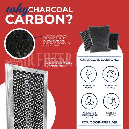 Miniatura 4 de Air Filter Factory Reemplazo para GE WB2X9760 WB2X2891 - Filtros de carbón de carbón para campana extractora, 10-3/8 x 11-3/8 pulgadas, paquete de 2
