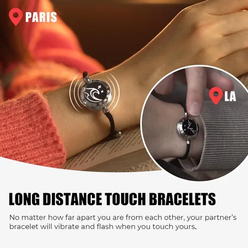 Miniatura 22 de TOTWOO Long Distance Touch Bracelets for Couples, Vibration & Light up for Love Couples Bracelets Long Distance Relationship Gifts for Girlfriend
