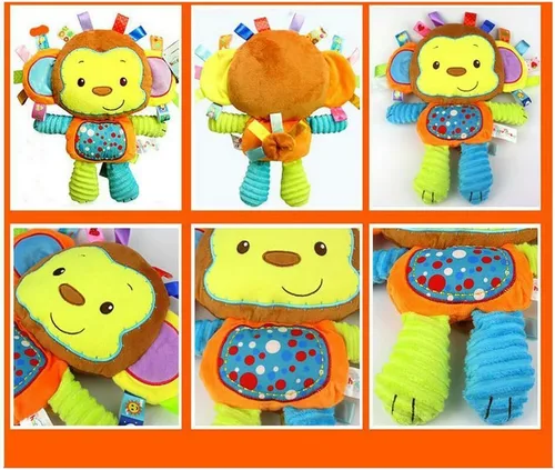 Miniatura 4 de Monkey Taggie - Manta de actividad y juguete sensorial para bebés, regalos para recién nacidos, bebés, juguete suave y amoroso – Clam Down and Play