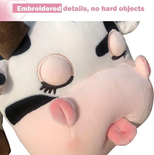 Miniatura 5 de Almohada de Peluche de Vaca - Vaca de 19.6 Pulgadas Animal de Peluche - Regalo de Cumpleaños, Navidad, San Valentín para Niños, Adultos, Niños, Niñas