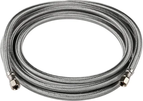 Miniatura 6 de EFIELD Manguera trenzada de acero inoxidable de 5 pies para fabricar hielo con conexión de compresión de 1/4 pulgadas por 1/4 pulgadas