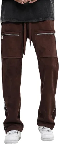 Miniatura 24 de Pantalones deportivos de gamuza sintética para mujer, pantalones de baile acampanados para hombre