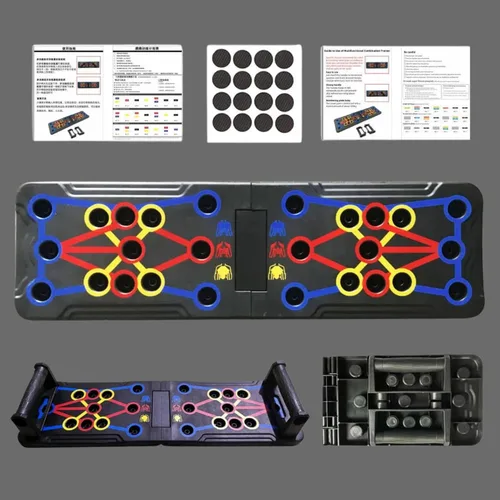 Miniatura 6 de Push Up Board, Portable 25-In-1 Push up Board for Men, Pilates Bar & Fitness Accessories with Resistance Bands & Ab Roller Wheel, Professional