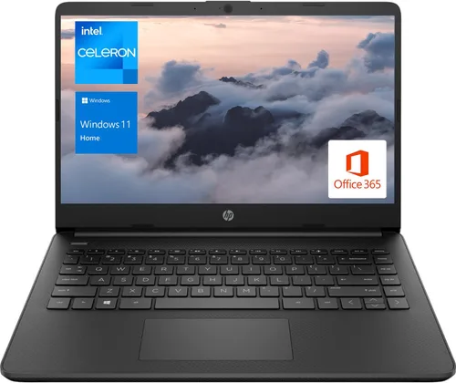 Laptop portátil HP, para estudiantes y negocios, pantalla HD de 14", procesador Intel Quad-Core N4120, 8 GB de RAM DDR4, 64 GB eMMC, 1 año de Office