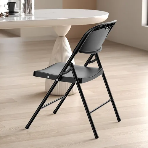 Miniatura 2 de Nazhura Silla plegable de plástico resistente con límite de peso 350 con marco de acero reforzado para interiores y exteriores, boda, fiesta