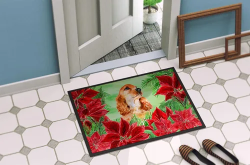 Miniatura 4 de Caroline's Treasures CK1354MAT - Felpudo de Cocker Spaniel Poinsettas de 18 x 27 pulgadas, tapete para puerta delantera, interior y exterior