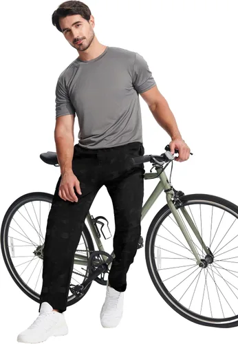 Miniatura 6 de Hebepol Pantalones de senderismo ligeros para hombre, de secado rápido, pantalones deportivos de pesca, correr, entrenamiento, 3 bolsillos