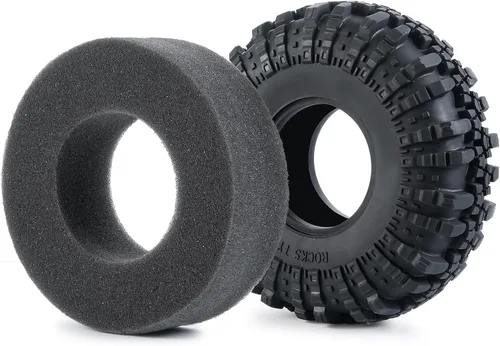 Miniatura 8 de RC-Hub - 4 neumáticos de goma de 2.2 pulgadas, neumáticos de rueda Beadlock OD 5.394 in con espuma para 1/10 Axial Wraith 90048 RR10 RC Crawler