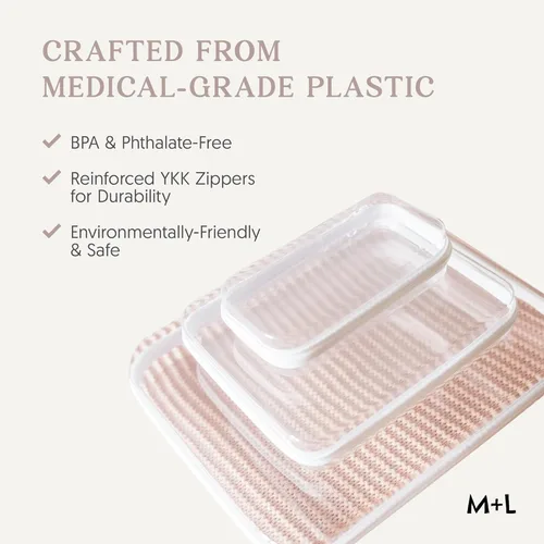 Miniatura 3 de Maple & Lark Bliss Bins - Estuche rígido transparente con cremallera para almacenamiento - Estuche de lápices de plástico transparente de grado