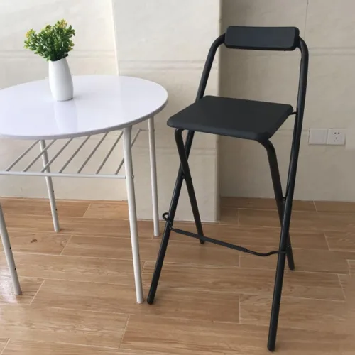 Miniatura 2 de Taburete de bar plegable de 30 pulgadas con respaldo, silla alta plegable, taburete de barra de altura de mostrador para cocina, oficina, fiesta