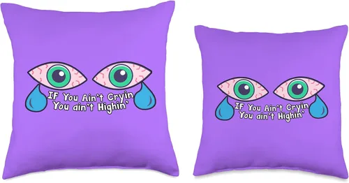 Miniatura 3 de Cewpins Cryin' You Ain't Highin' - Almohada de 16 x 16 pulgadas, multicolor