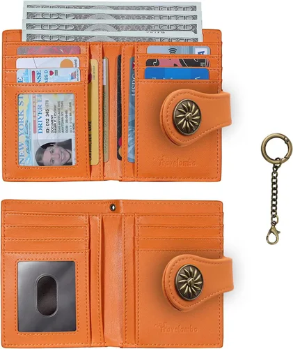 Miniatura 3 de Travelambo Rfid Wallet - Cartera de cuero para mujer Naranja Moda