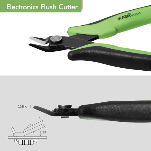 Miniatura 3 de Alicates de corte al ras micro KATA, cortador de alambre de precisión de 5 pulgadas, alicates de corte lateral antideslizantes para electrónica