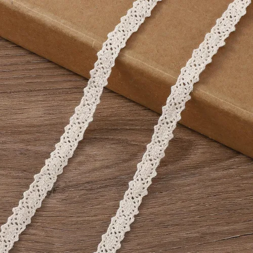 Cinta de encaje de algodón vintage de 10 yardas para manualidades, manualidades, álbumes de recortes, paquete de regalo, envoltura de novia,