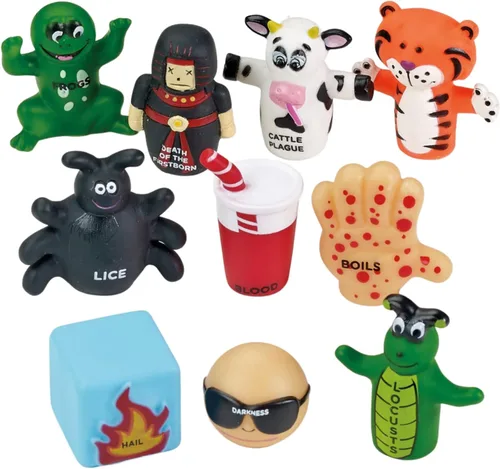 Miniatura 3 de Juego de 10 marionetas de dedo para la Pascua judía, 10 marionetas de vinilo para cada plaga, divertido juguete educativo para niños a partir de 3