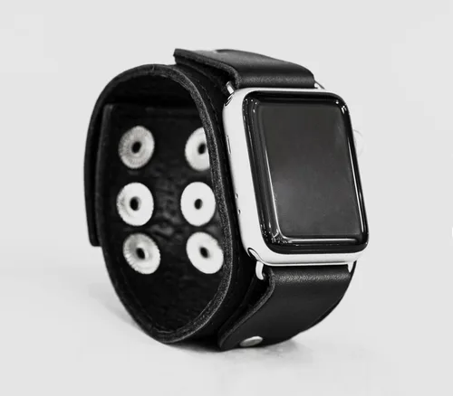 Miniatura 5 de Correa de cuero cosida ancha compatible con Apple Watch de 1.496 in 1.575 in 1.614 in 1.654 in 1.732 in 1.811 in 1.772 in 1.929 in, hecho a mano UA