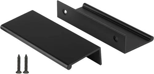 Miniatura 15 de Peaha Paquete de 10 manijas de gabinete de cocina de 1-5/16 pulgadas, tiradores negros para cajones de tocador, borde de puerta, tiradores de dedo