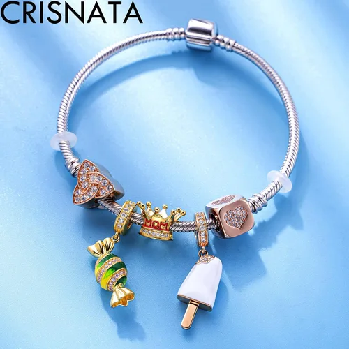 Miniatura 4 de Dijes de plata de ley 925 para el día de la madre, artista, autismo, madre e hija y pie de bebé, corona de mamá y cuentas de nana, se adapta a