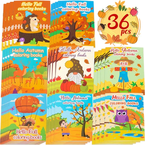 Miniatura 8 de 90shine 24 libros para colorear de otoño para niños, recuerdos de fiesta a granel para bolsas de regalos de 2-4, 3-5, 4-8 años