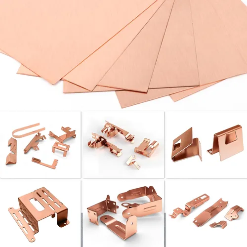 Miniatura 4 de Adrattnay Paquete de 6 hojas de cobre 99.9% puro 6" x 6", hojas de cobre calibre 24 de 0.5mm (0.02") con película protectora de doble cara
