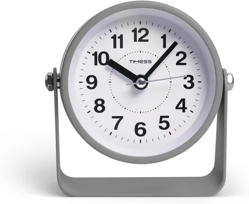 Miniatura 2 de Reloj de alarma analógico, silencioso, de movimiento de cuarzo sin tictac, funciona con pilas, con función de repetición y luz bajo demanda, fácil