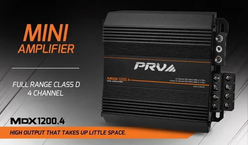 Miniatura 8 de PRV Audio MDX1200.4 Amplificador de audio para automóvil de 2 ohmios mini de 4 canales 4 x 300 vatios RMS a 2 ohmios - 1200 vatios 12 voltios
