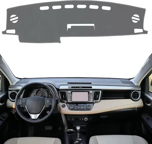 Miniatura 14 de para Toyota Rav4 2013 2014 2015 2016 2017 2018 Funda para Salpicadero, Funda para Consola Central, Alfombrilla para Tablero, Alfombra Protectora