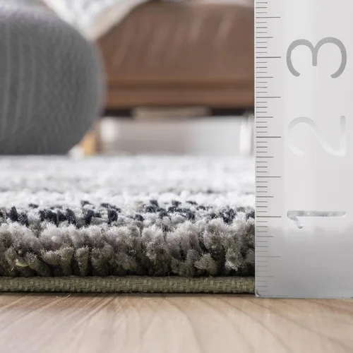 Miniatura 2 de nuLOOM Classie - Alfombra de pelo largo, tejida a mano, 3 x 5 pies, ovalada, gris multicolor