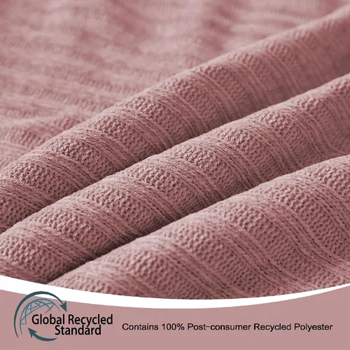 Miniatura 4 de FY FIBER HOUSE Manta de forro polar, gruesa y sherpa, suaves y acogedoras, de felpilla, para sofá, 50 x 60 pulgadas, color rosa polvoriento
