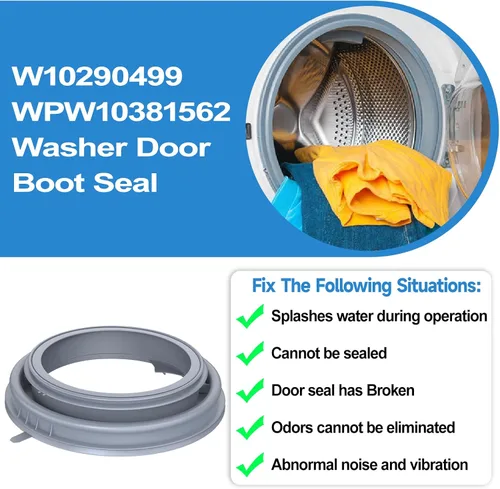 Miniatura 6 de Fuelle de sello de puerta de lavadora W10290499 mejorado compatible con sello de puerta Whirlpool Duet Washer WFW9150WW01 WFW9150WW00 WPW10381562