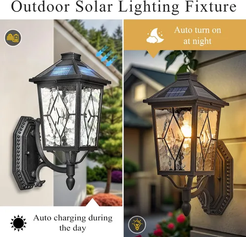 Miniatura 4 de Lámpara de pared solar para exteriores, impermeable, de aluminio, con control remoto, luces negras para porche al aire libre, montaje en pared