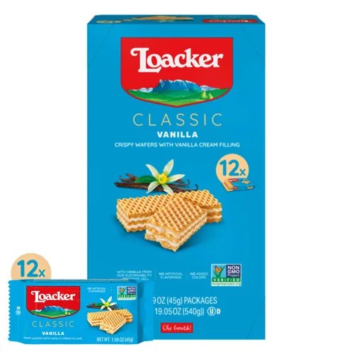 Miniatura 18 de Loacker Classic Wafers Mix - Galletas de obleas crujientes surtidas de primera calidad, paquete variado, avellana, chocolate, vainilla, chocolate