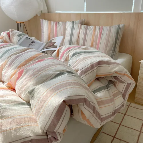Miniatura 37 de VM VOUGEMARKET - Juego de funda de edredón de algodón de punto jersey de tamaño queen, juego de ropa de cama de algodón de color amarillo, Jersey-oro