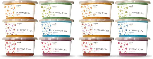 Miniatura 7 de Mayde Bursting Popping Boba Pearls, fresa, mango, fruta de la pasión, kiwi, arándanos, granada, kit de fiesta de 6 sabores (17.28 oz, paquete de 6)